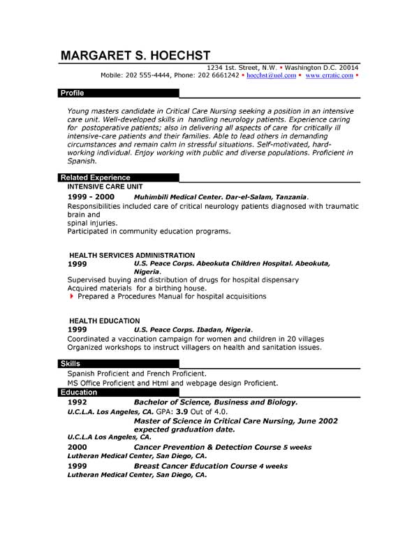 Download Free Nursing Cv Templates Free Personalrutor