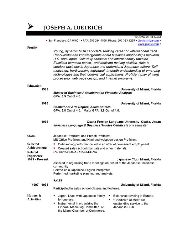 resume templates free no download