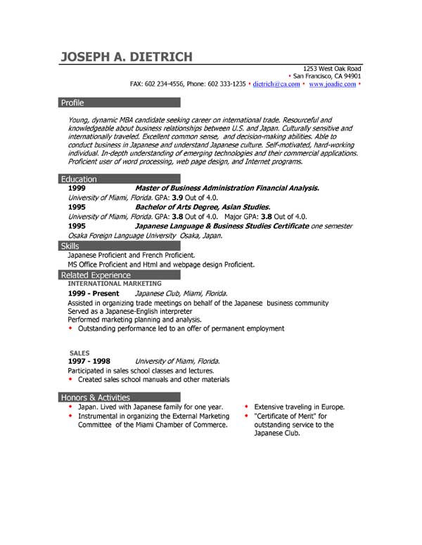 resume template download free online