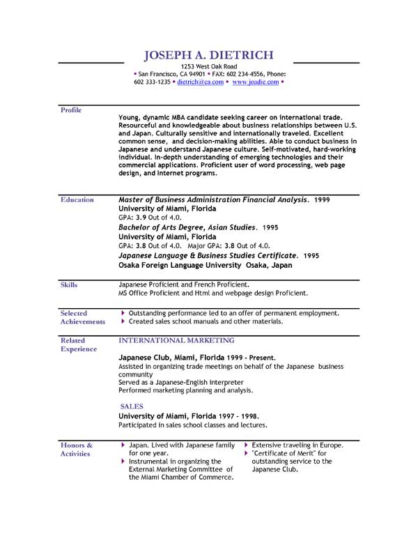 free resume template download pdf
