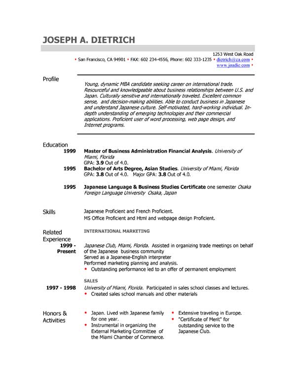 Example Resume Uk Style 