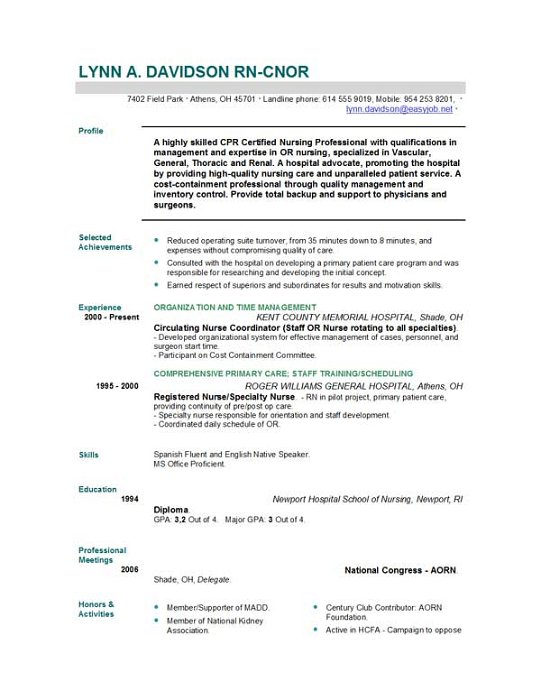 nursing resume templates easyjob easyjob