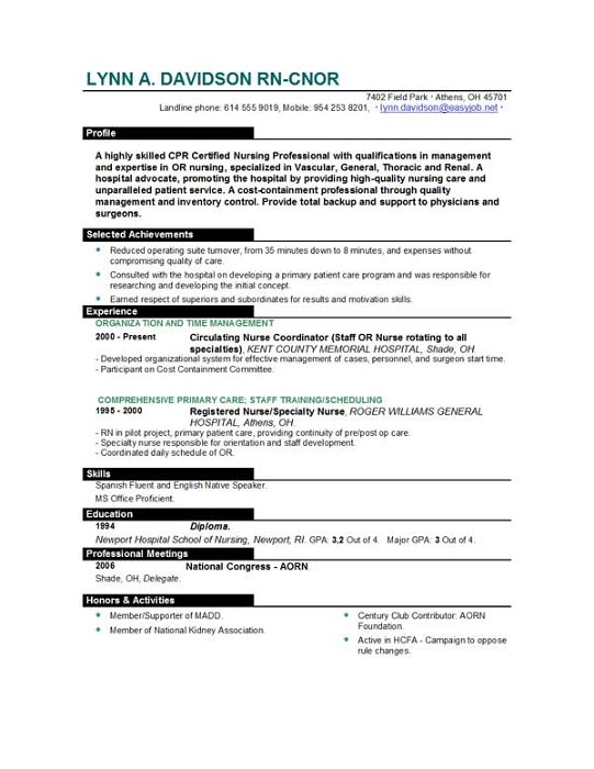 lpn resume sample