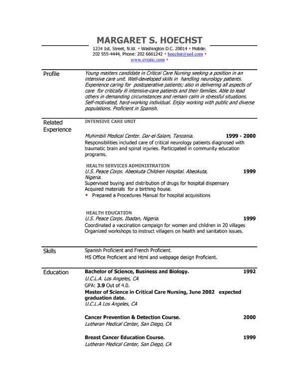 resume examples example of resume by easyjob the best