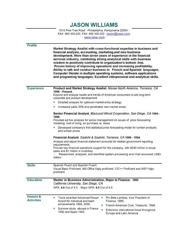 A Sample Resume