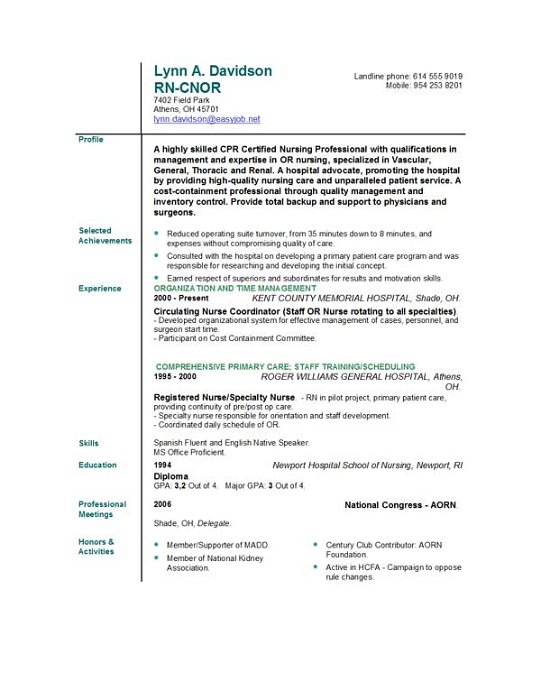 Nursing Resume Templates | EasyJob