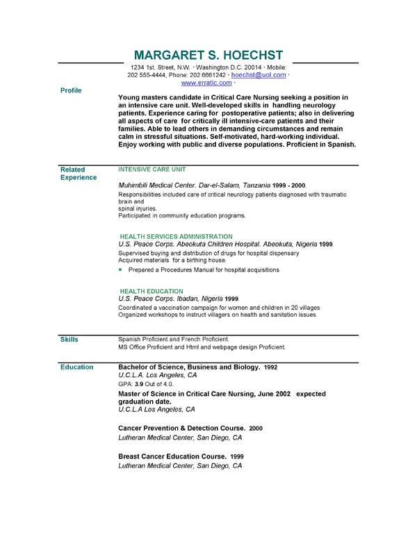 Resume Examples | Example of Resume by EasyJob | The Best Free Example