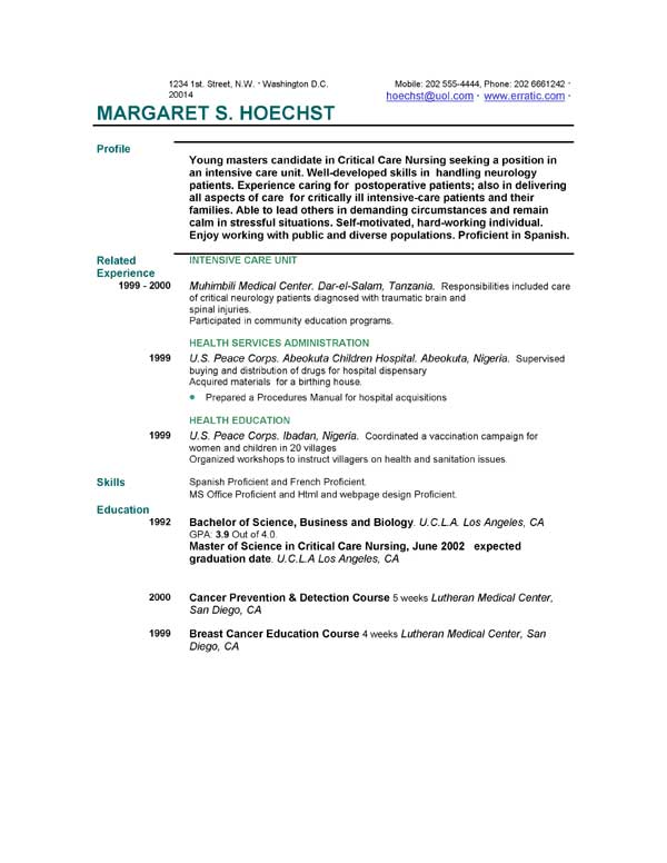 professional resume templates word examples