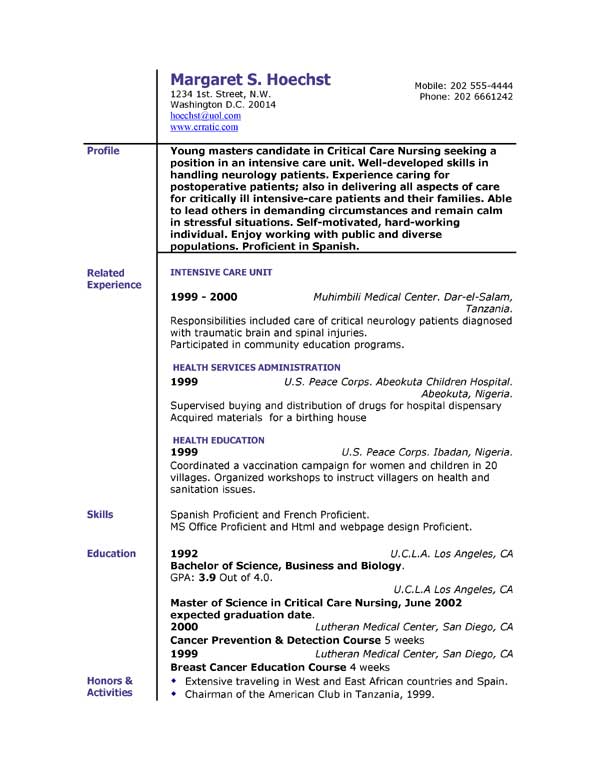 basic resume templates examples