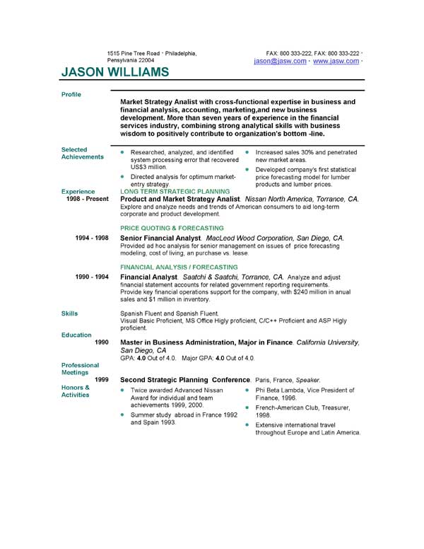 basic resume templates examples